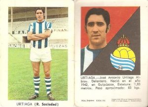 Liga 70-71. Urtiaga (R. Sociedad). Editorial Fher.