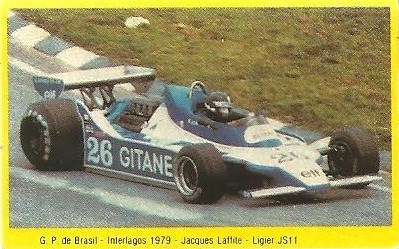 Grand Prix Ford 1982. Jacques Laffite (Ligier). (Editorial Danone).