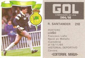 Gol. Campeonato de Liga 1984-85. Liaño (Racing de Santander). Editorial