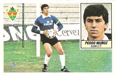 Liga 84-85. Pedro Muñoz (Coloca por Vidal) (Elche C.F.). Ediciones Este.