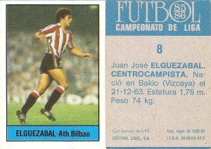Fútbol 85-86. Campeonato de Liga. Elguezabal (Ath. Bilbao). Editorial Lisel.