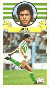 Liga 85-86. Alex (Real Betis). Ediciones Este.