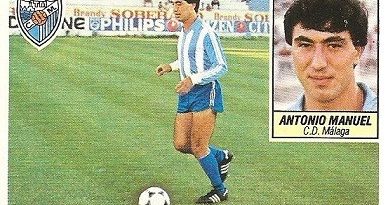 Liga 84-85. Antonio Manuel (Coloca por Fernando Rodríguez) (C.D. Málaga). Ediciones Este.
