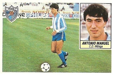 Liga 84-85. Antonio Manuel (Coloca por Fernando Rodríguez) (C.D. Málaga). Ediciones Este.