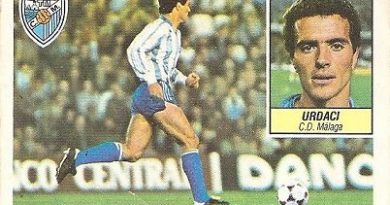 Liga 84-85. Urdaci (C. D. Málaga). Ediciones Este.