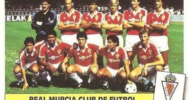 Liga 86-87. Alineación Real Murcia. Ediciones Este.