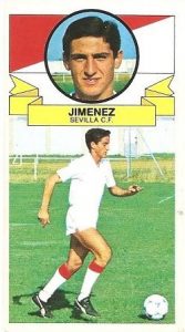 Liga 85-86. Jiménez (Sevilla C.F.). Ediciones Este.
