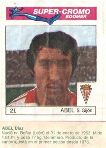 Super Cromos Los Mejores del Mundo (1981). Abel (Real Sporting de Gijón). Chicle Fútbol Boomer.