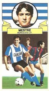 Liga 85-86. Mestre (Hércules C.F.) Fichaje 13. Ediciones Este.