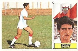 Liga 86-87. Jiménez (Sevilla C.F.). Ediciones Este.