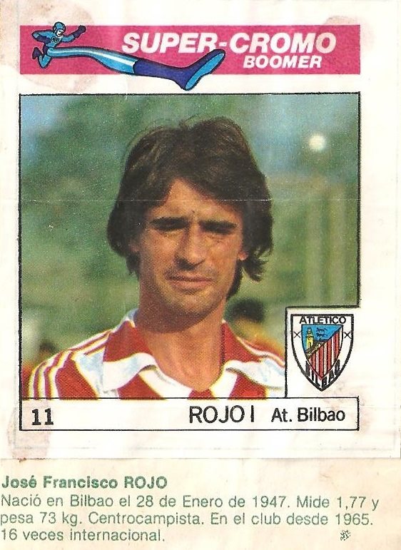 Super Cromos Los Mejores del Mundo (1981). Rojo I (Ath. Bilbao). Chicle Fútbol Boomer.