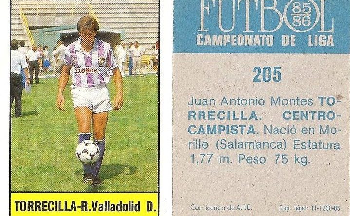 Fútbol 85-86. Campeonato de Liga. Torrecilla (Real Valladolid). Editorial Lisel.