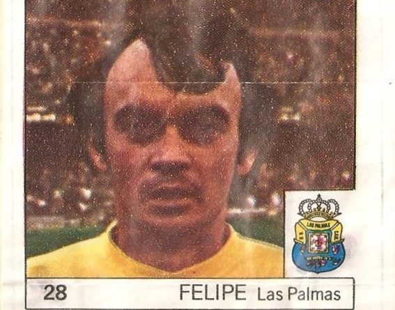 Super Cromos Los Mejores del Mundo (1981). Felipe (U.D. Las Palmas). Chicle Fútbol Boomer.