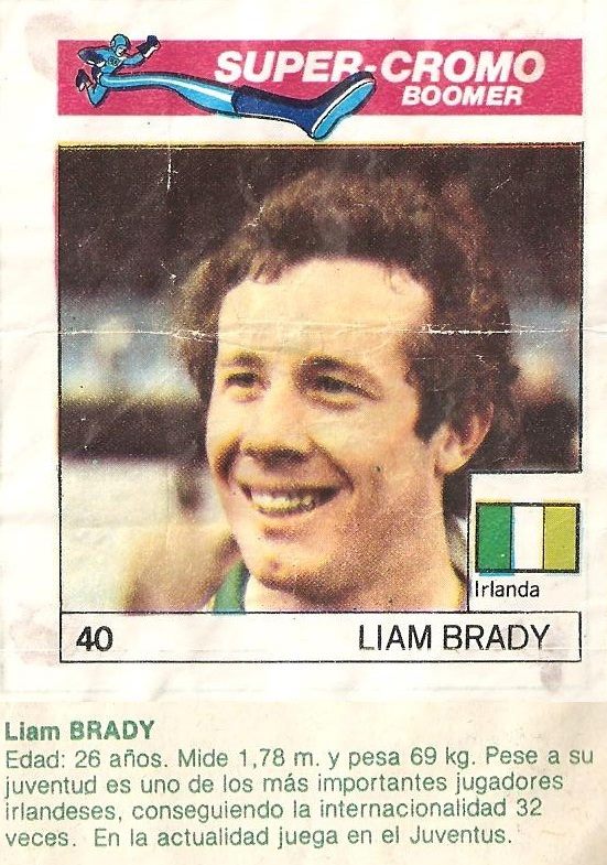 Super Cromos Los Mejores del Mundo (1981). Brady (Irlanda). Chicle Fútbol Boomer.