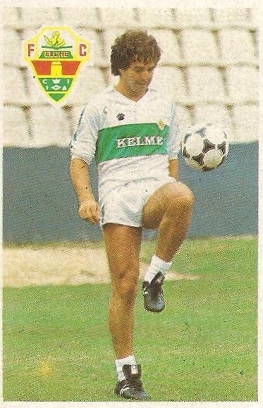 Diego Armando Maradona. Sus driblings. Sus goles. Liga 84-85. Sánchez Lorenzo (Elche C.F.). Cromo Esport.