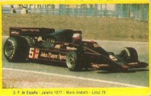 Grand Prix Ford 1982. Mario Andretti (Lotus). (Editorial Danone)..
