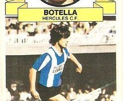Liga 85-86. Fichaje Nº 14 Botella (Hércules C.F.). Ediciones Este.