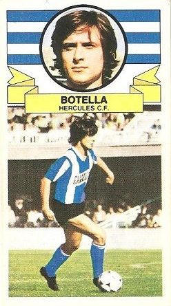 Liga 85-86. Fichaje Nº 14 Botella (Hércules C.F.). Ediciones Este.