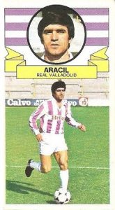 Liga 85-86. Aracil (Real Valladolid). Ediciones Este.
