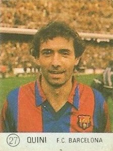 1983 Selección de Fútbol Liga Española. Quini (F.C. Barcelona). Editorial Mateo Mirete.