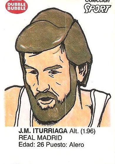 Liga Baloncesto 1985-1986. Iturriaga (Real Madrid). Ediciones Dubble Dubble.