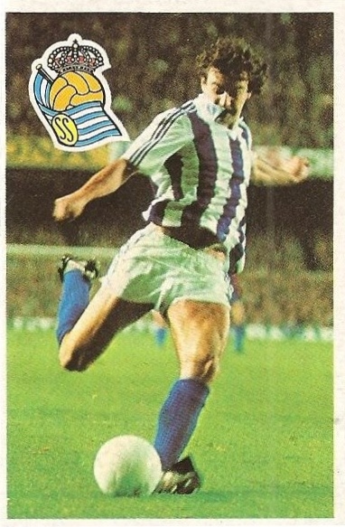 Diego Armando Maradona. Sus driblings. Sus goles. Liga 84-85. Satrustegui (Real Sociedad). Cromo Esport.