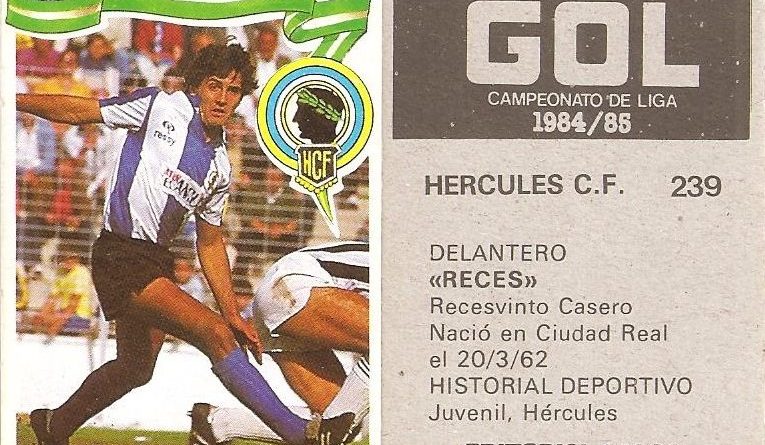 Gol. Campeonato de Liga 1984-85. Reces (Hércules C.F.). Editorial Maga.