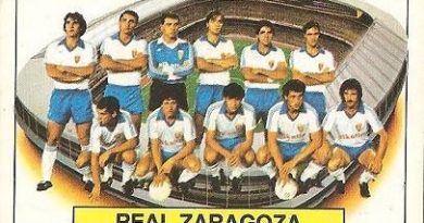 Liga 83-84. Alineación Real Zaragoza (Real Zaragoza). Ediciones Este.