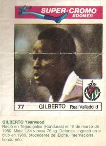 Super Cromos Los Mejores del Mundo (1981). Gilberto (Real Valladolid). Chicle Fútbol Boomer.