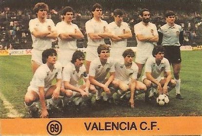 1983-84 Super Campeones. Alineación Valencia C.F. (Valencia C.F.). (Ediciones Gol)