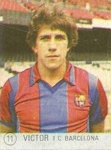 1983 Selección de Fútbol Liga Española. Víctor (F.C. Barcelona). Editorial Mateo Mirete.