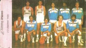 Liga Baloncesto 1985-1986. Plantilla Real Madrid (Real Madrid). Chicle Gumtar.