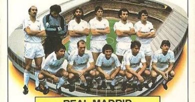 Liga 83-84. Alineación Real Madrid (Real Madrid). Ediciones Este.