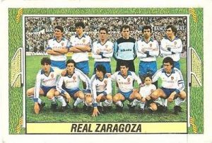 Liga 84-85. Alineación Real Zaragoza (Real Zaragoza). Ediciones Este.