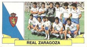 Liga 85-86. Alineación Real Zaragoza (Real Zaragoza). Ediciones Este.