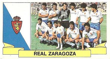 Liga 85-86. Alineación Real Zaragoza (Real Zaragoza). Ediciones Este.