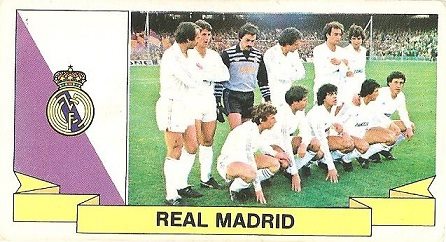 Liga 85-86. Alineación Real Madrid (Real Madrid). Ediciones Este.