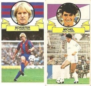 Liga 85-86. Schuster y Míchel. Ediciones Este.