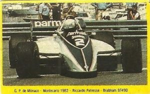Grand Prix Ford 1982. Riccardo Patresse (Brabham). (Editorial Danone).