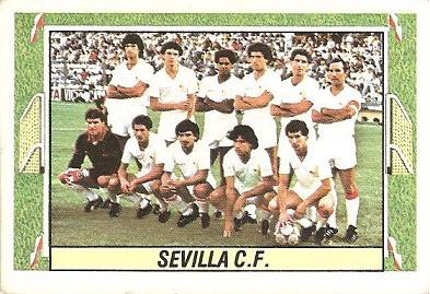 Liga 84-85. Alineación Sevilla C.F. (Sevilla C.F.). Ediciones Este.