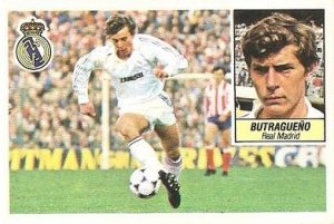 Liga 84-85. Butragueño (Real Madrid). Ediciones Este.