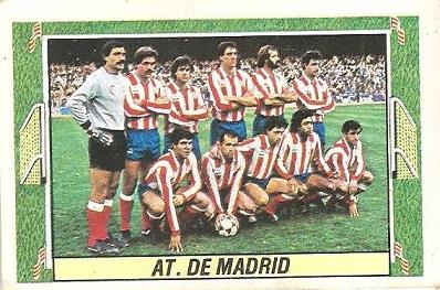Liga 84-85. Alineación Atlético de Madrid (Atlético de Madrid). Ediciones Este.