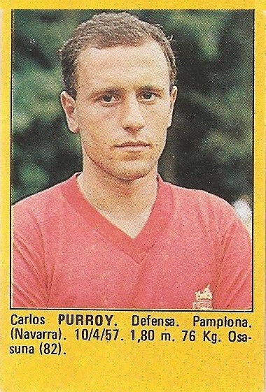 Super Fútbol 85. Purroy (Club Atlético Osasuna). Super Cromos Rollán.