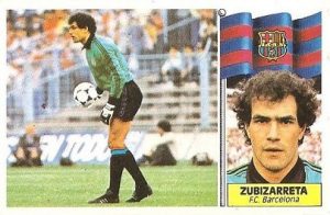 Liga 86-87. Zubizarreta ( F.C. Barcelona). Ediciones Este.
