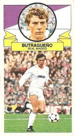 Liga 85-86. Butragueño (Real Madrid). Ediciones Este.