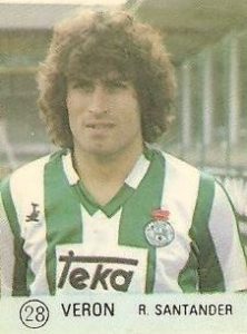 1983 Selección de Fútbol Liga Española. Verón (Racing de Santander). Editorial Mateo Mirete.