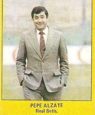 Super Fútbol 85. Pepe Alzate (Real Betis). Super Cromos Rollán.