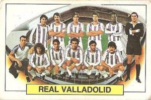 Liga 83-84. Alineación Real Valladolid (Real Valladolid). Ediciones Este.