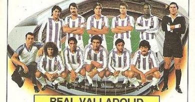 Liga 83-84. Alineación Real Valladolid (Real Valladolid). Ediciones Este.