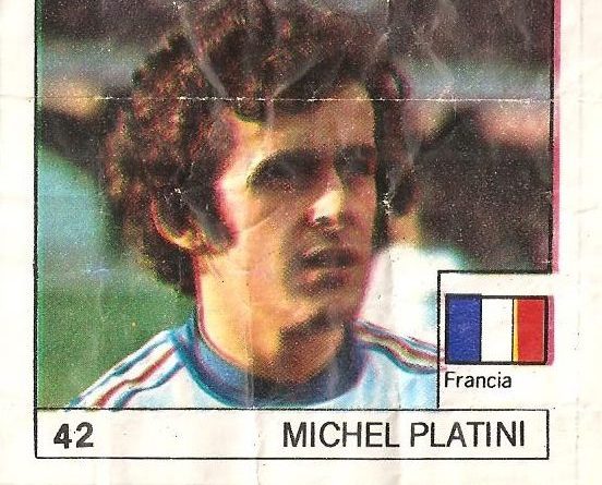 Super Cromos Los Mejores del Mundo (1981). Platini (Francia). Chicle Fútbol Boomer.
